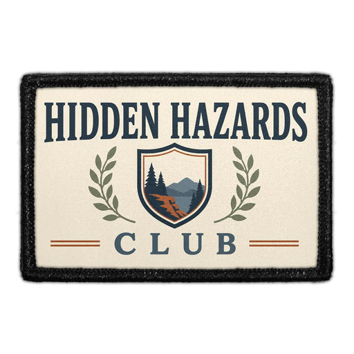 Hidden Hazards Club   - Meta Data - Crop Image Text - - Removable Patch - Pull Patch - Removable Patches For Authentic Flexfit and Snapback Hats
