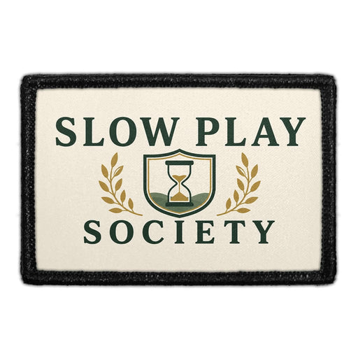 Slow Play Society   - Meta Data - Crop Image Text - - Removable Patch - Pull Patch - Removable Patches For Authentic Flexfit and Snapback Hats

