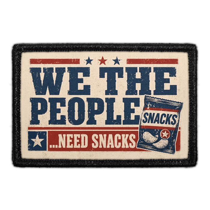 We The People… Need Snacks   - Meta Data - Crop Image Text - - Removable Patch - Pull Patch - Removable Patches For Authentic Flexfit and Snapback Hats
