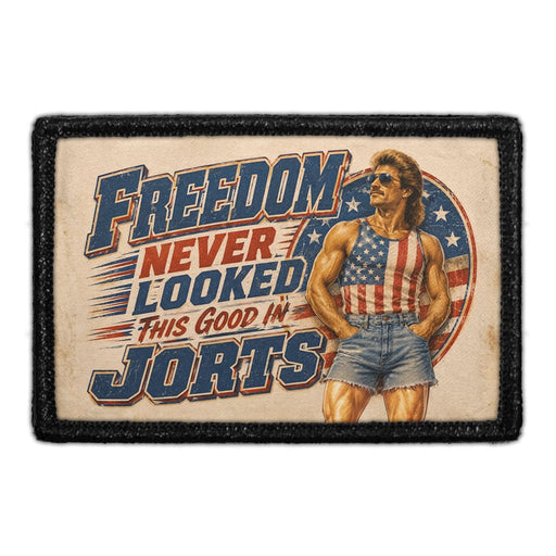 Freedom Never Looked This Good in Jorts   - Meta Data - Crop Image Text - - Removable Patch - Pull Patch - Removable Patches For Authentic Flexfit and Snapback Hats

