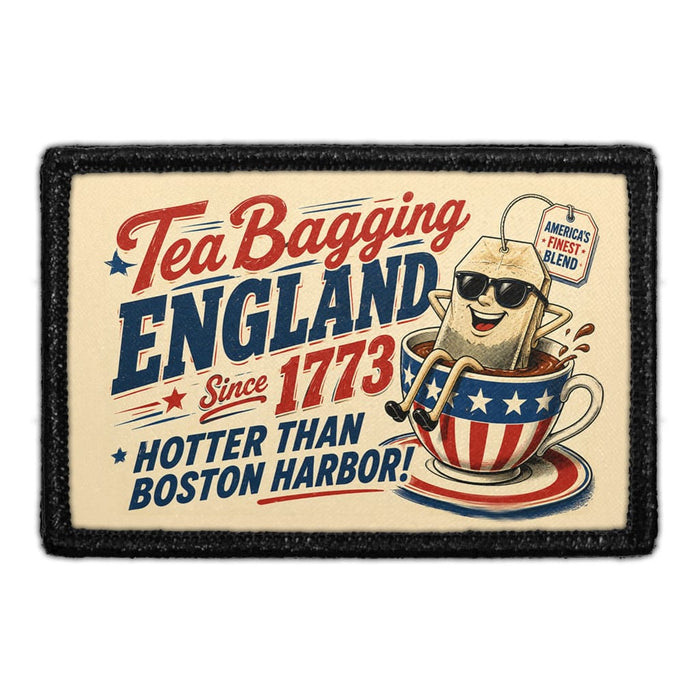 Tea Bagging England Since 1773   - Meta Data - Crop Image Text - - Removable Patch - Pull Patch - Removable Patches For Authentic Flexfit and Snapback Hats
