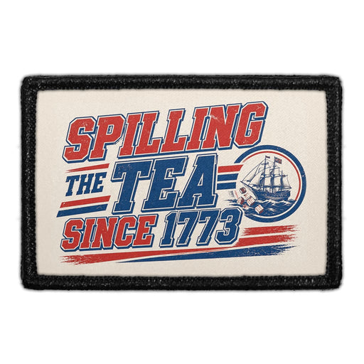 Spilling The Tea Since 1773   - Meta Data - Crop Image Text - - Removable Patch - Pull Patch - Removable Patches For Authentic Flexfit and Snapback Hats
