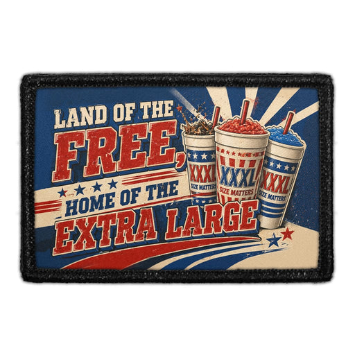 Land of the Free, Home of the Extra Large   - Meta Data - Crop Image Text - - Removable Patch - Pull Patch - Removable Patches For Authentic Flexfit and Snapback Hats
