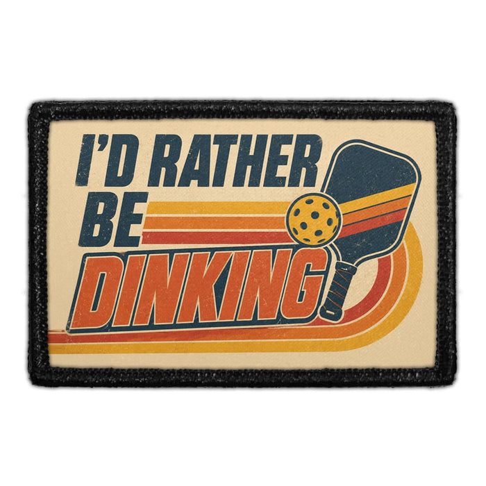I’d Rather Be Dinking   - Meta Data - Crop Image Text - - Removable Patch - Pull Patch - Removable Patches For Authentic Flexfit and Snapback Hats

