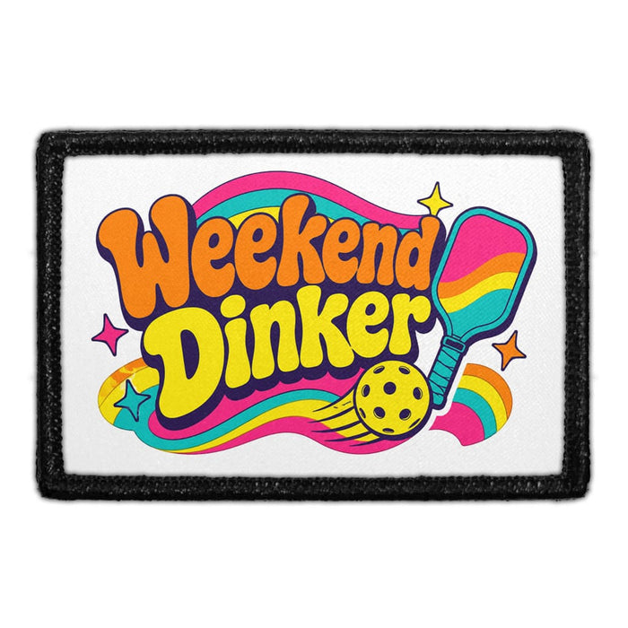 Weekend Dinker   - Meta Data - Crop Image Text - - Removable Patch - Pull Patch - Removable Patches For Authentic Flexfit and Snapback Hats
