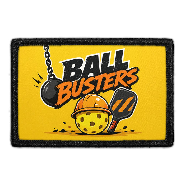 Ball Busters   - Meta Data - Crop Image Text - - Removable Patch - Pull Patch - Removable Patches For Authentic Flexfit and Snapback Hats