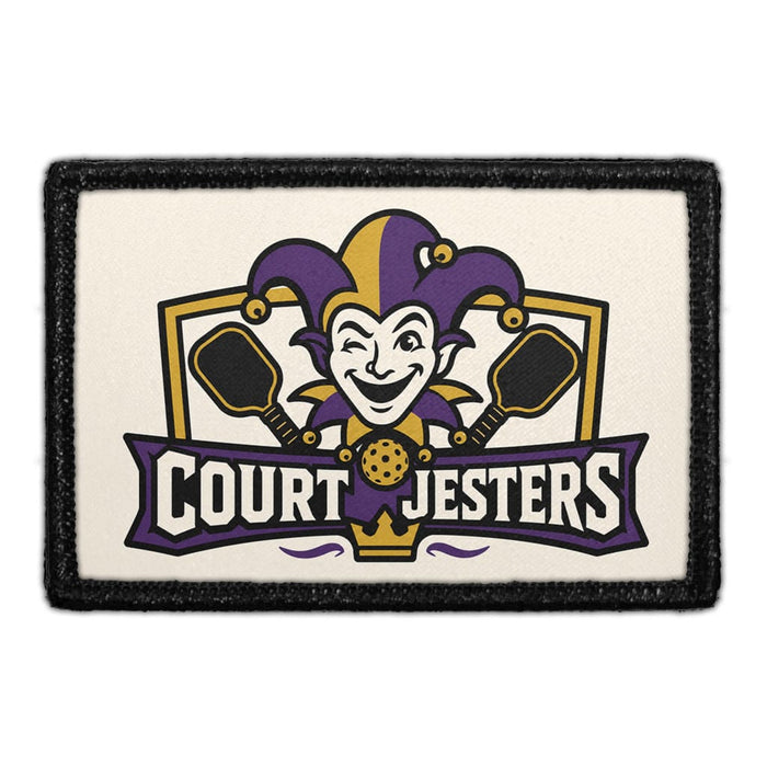 Court Jesters   - Meta Data - Crop Image Text - - Removable Patch - Pull Patch - Removable Patches For Authentic Flexfit and Snapback Hats
