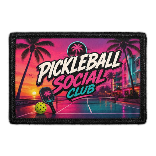 Pickleball Social Club   - Meta Data - Crop Image Text - - Removable Patch - Pull Patch - Removable Patches For Authentic Flexfit and Snapback Hats

