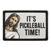 Pickleball Jesus - It's Pickleball Time!   - Meta Data - Crop Image Text - - Removable Patch - Pull Patch - Removable Patches For Authentic Flexfit and Snapback Hats
