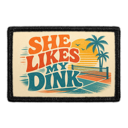 She Likes My Dink   - Meta Data - Crop Image Text - - Removable Patch - Pull Patch - Removable Patches For Authentic Flexfit and Snapback Hats
