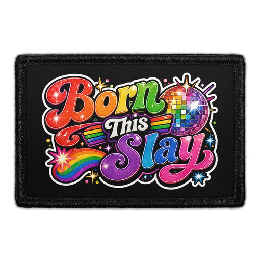 Born This Slay   - Meta Data - Crop Image Text - - Removable Patch - Pull Patch - Removable Patches For Authentic Flexfit and Snapback Hats
