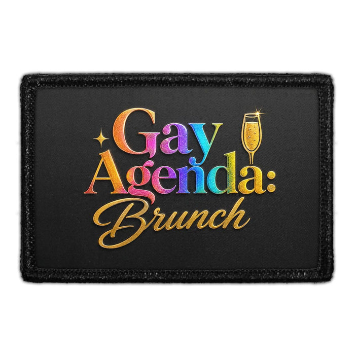 Gay Agenda Brunc   - Meta Data - Crop Image Text - - Removable Patch - Pull Patch - Removable Patches For Authentic Flexfit and Snapback Hats
