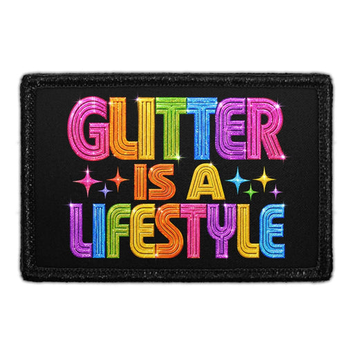 Glitter Is A Lifestyle   - Meta Data - Crop Image Text - - Removable Patch - Pull Patch - Removable Patches For Authentic Flexfit and Snapback Hats
