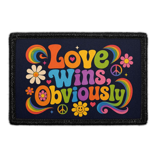 Love Wins, Obviously   - Meta Data - Crop Image Text - - Removable Patch - Pull Patch - Removable Patches For Authentic Flexfit and Snapback Hats
