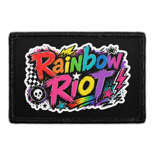 Rainbow Riot   - Meta Data - Crop Image Text - - Removable Patch - Pull Patch - Removable Patches For Authentic Flexfit and Snapback Hats

