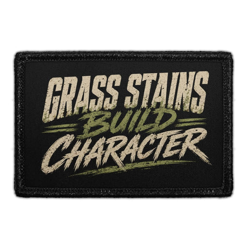 Grass Stains Build Character  - Meta Data - Crop Image Text - - Removable Patch - Pull Patch - Removable Patches For Authentic Flexfit and Snapback Hats
