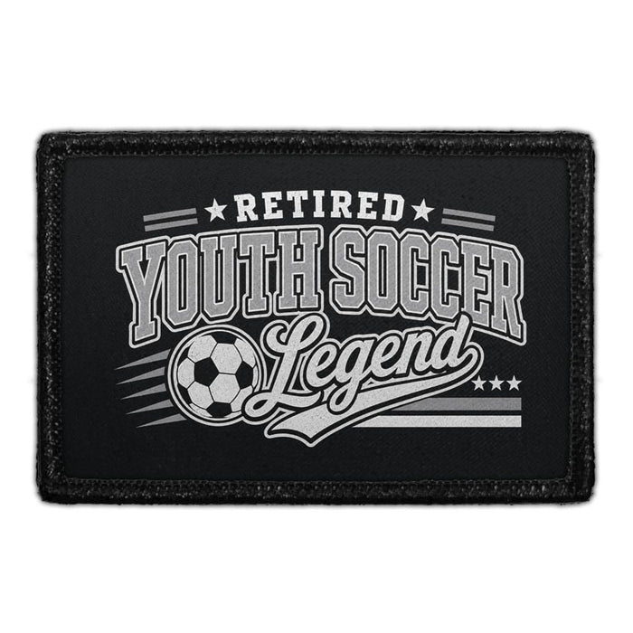 Retired Youth Soccer Legend  - Meta Data - Crop Image Text - - Removable Patch - Pull Patch - Removable Patches For Authentic Flexfit and Snapback Hats
