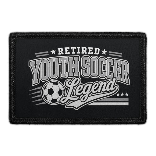 Retired Youth Soccer Legend  - Meta Data - Crop Image Text - - Removable Patch - Pull Patch - Removable Patches For Authentic Flexfit and Snapback Hats
