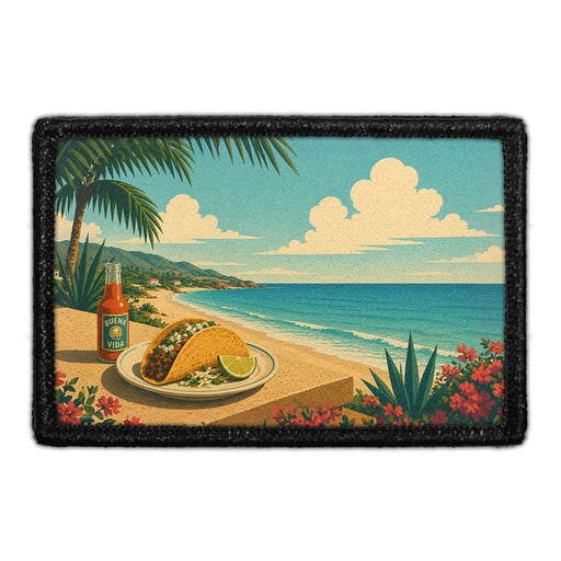 Beach Taco  - Meta Data - Crop Image Text - - Removable Patch - Pull Patch - Removable Patches For Authentic Flexfit and Snapback Hats
