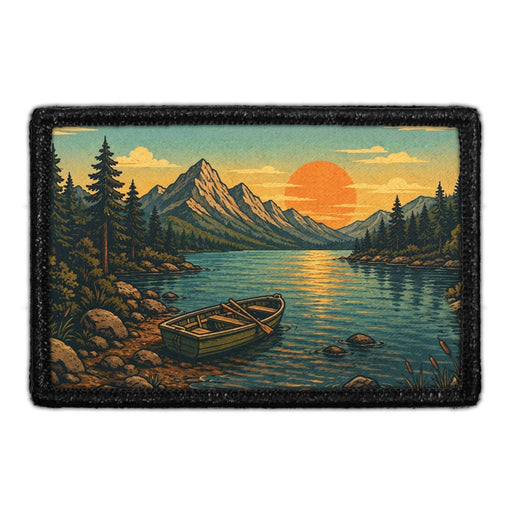 Lake Escape  - Meta Data - Crop Image Text - - Removable Patch - Pull Patch - Removable Patches For Authentic Flexfit and Snapback Hats
