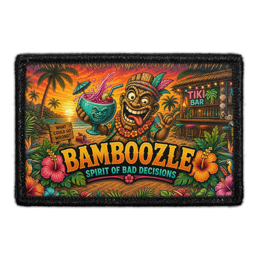 Bamboozle - Spirit of Bad Decisions  - Meta Data - Crop Image Text - - Removable Patch - Pull Patch - Removable Patches For Authentic Flexfit and Snapback Hats
