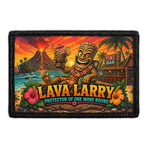 Lava Larry - Protector of One More Round  - Meta Data - Crop Image Text - - Removable Patch - Pull Patch - Removable Patches For Authentic Flexfit and Snapback Hats

