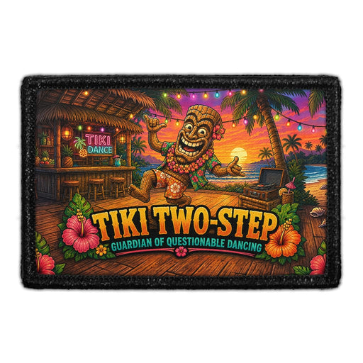 Tiki Two-Step - Guardian of Questionable Dancing  - Meta Data - Crop Image Text - - Removable Patch - Pull Patch - Removable Patches For Authentic Flexfit and Snapback Hats

