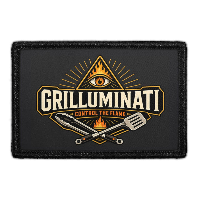 Grilluminati  - Meta Data - Crop Image Text - - Removable Patch - Pull Patch - Removable Patches For Authentic Flexfit and Snapback Hats
