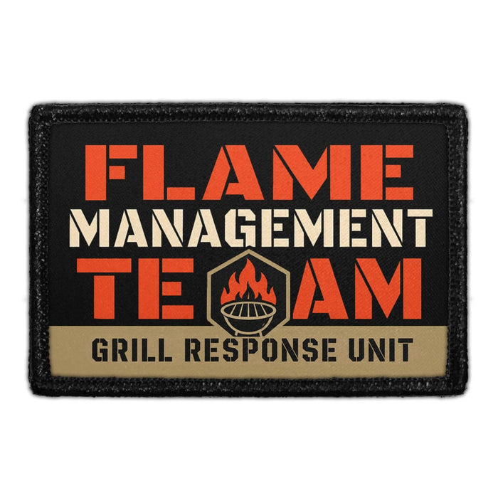 Flame Management Team  - Meta Data - Crop Image Text - - Removable Patch - Pull Patch - Removable Patches For Authentic Flexfit and Snapback Hats
