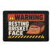 Resting Brisket Face  - Meta Data - Crop Image Text - - Removable Patch - Pull Patch - Removable Patches For Authentic Flexfit and Snapback Hats

