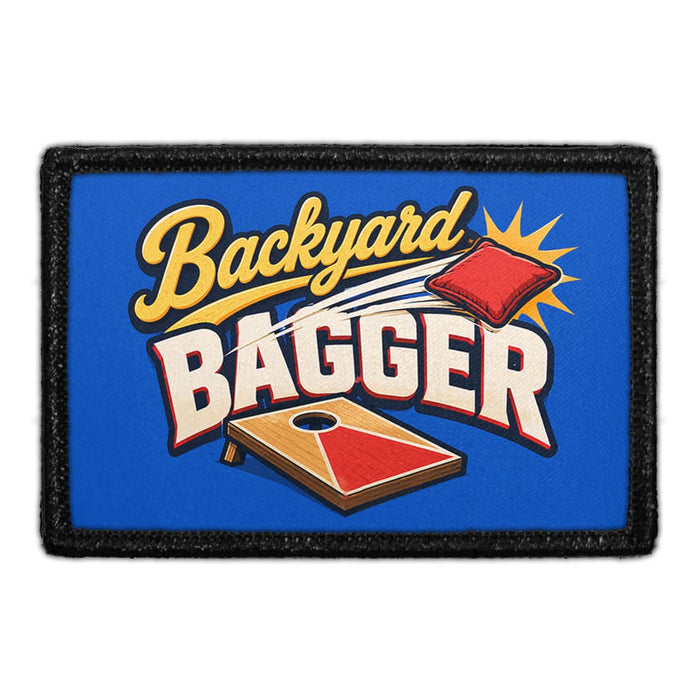 Backyard Bagger  - Meta Data - Crop Image Text - - Removable Patch - Pull Patch - Removable Patches For Authentic Flexfit and Snapback Hats
