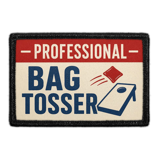 Professional Bag Tosser  - Meta Data - Crop Image Text - - Removable Patch - Pull Patch - Removable Patches For Authentic Flexfit and Snapback Hats
