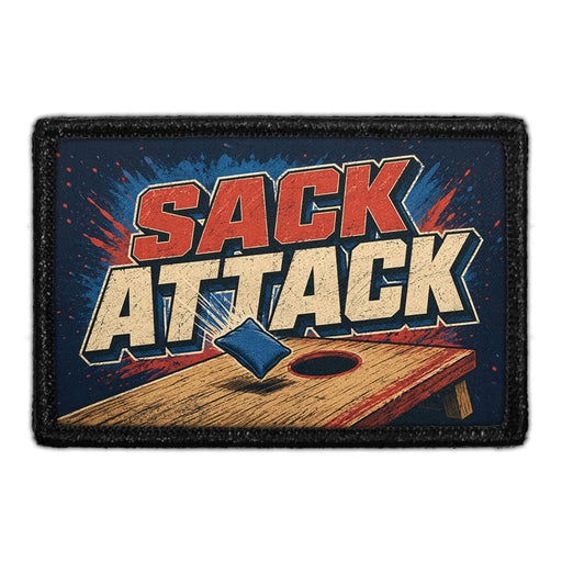 Sack Attack  - Meta Data - Crop Image Text - - Removable Patch - Pull Patch - Removable Patches For Authentic Flexfit and Snapback Hats
