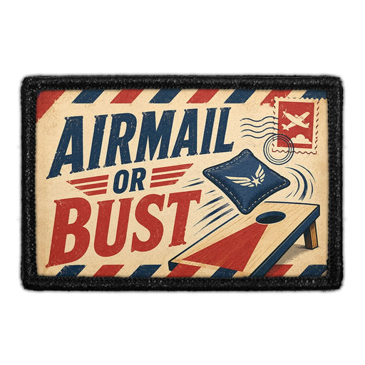 Airmail or Bust  - Meta Data - Crop Image Text - - Removable Patch - Pull Patch - Removable Patches For Authentic Flexfit and Snapback Hats
