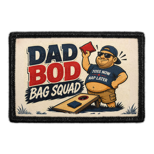 Dad Bod Bag Squad  - Meta Data - Crop Image Text - - Removable Patch - Pull Patch - Removable Patches For Authentic Flexfit and Snapback Hats
