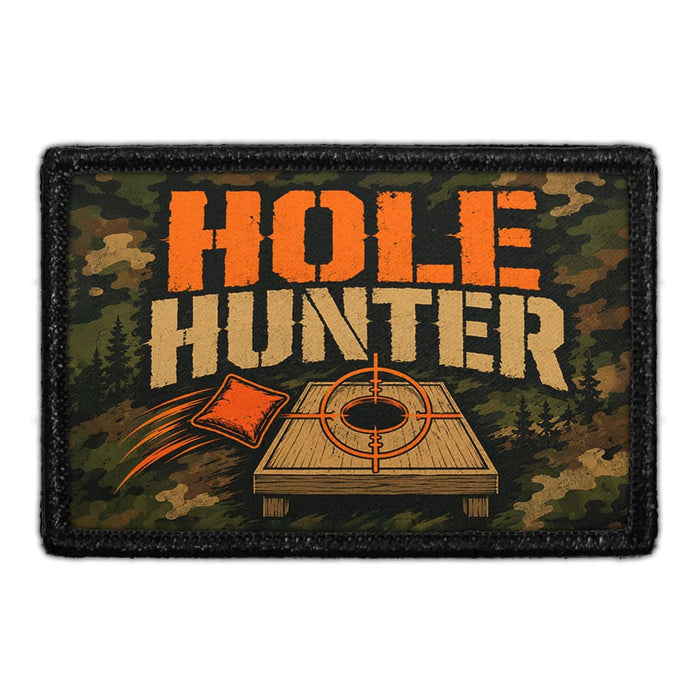 Hole Hunter  - Meta Data - Crop Image Text - - Removable Patch - Pull Patch - Removable Patches For Authentic Flexfit and Snapback Hats
