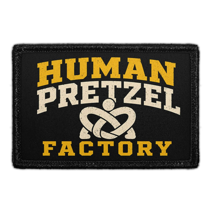 Human Pretzel Factory  - Meta Data - Crop Image Text - - Removable Patch - Pull Patch - Removable Patches For Authentic Flexfit and Snapback Hats
