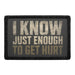 I Know Just Enough to Get Hurt  - Meta Data - Crop Image Text - - Removable Patch - Pull Patch - Removable Patches For Authentic Flexfit and Snapback Hats
