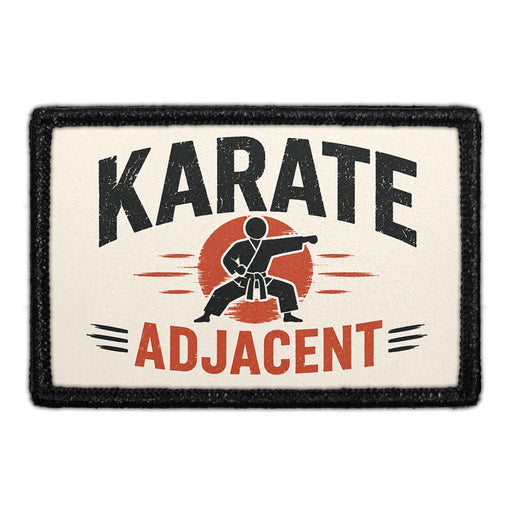 Karate Adjacent  - Meta Data - Crop Image Text - - Removable Patch - Pull Patch - Removable Patches For Authentic Flexfit and Snapback Hats
