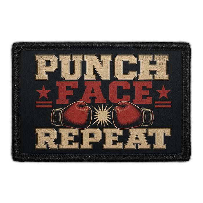 Punch Face Repeat  - Meta Data - Crop Image Text - - Removable Patch - Pull Patch - Removable Patches For Authentic Flexfit and Snapback Hats

