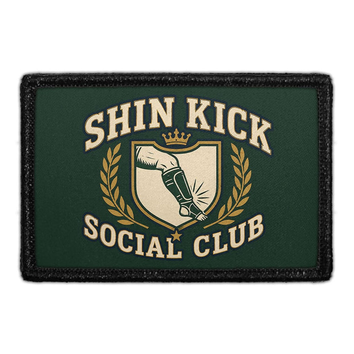 Shin Kick Social Club  - Meta Data - Crop Image Text - - Removable Patch - Pull Patch - Removable Patches For Authentic Flexfit and Snapback Hats
