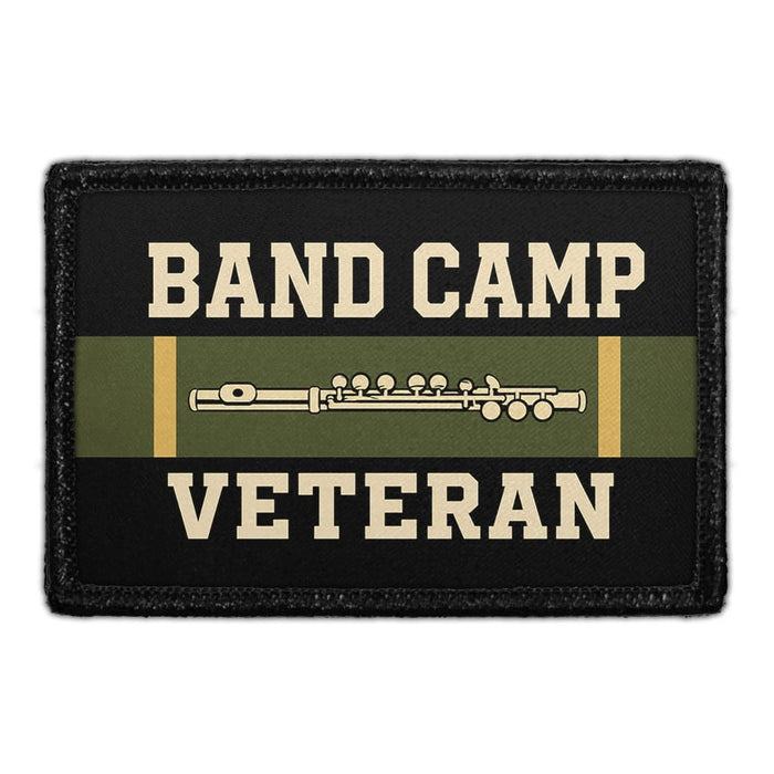 Band Camp Veteran  - Meta Data - Crop Image Text - - Removable Patch - Pull Patch - Removable Patches For Authentic Flexfit and Snapback Hats
