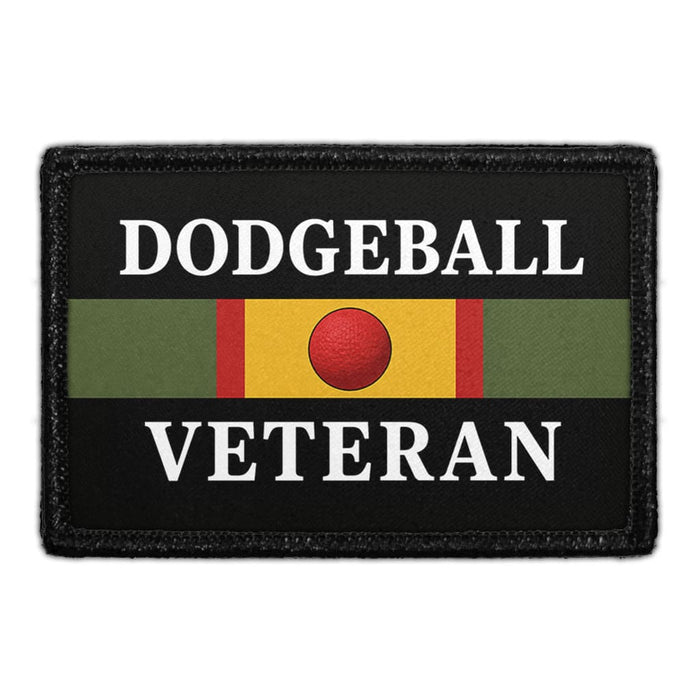 Dodgeball Veteran  - Meta Data - Crop Image Text - - Removable Patch - Pull Patch - Removable Patches For Authentic Flexfit and Snapback Hats
