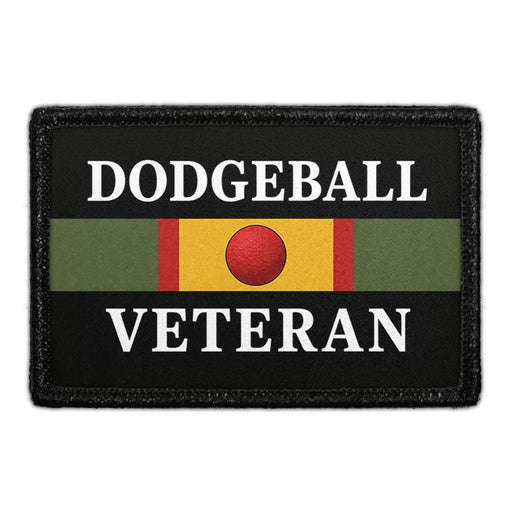 Dodgeball Veteran  - Meta Data - Crop Image Text - - Removable Patch - Pull Patch - Removable Patches For Authentic Flexfit and Snapback Hats
