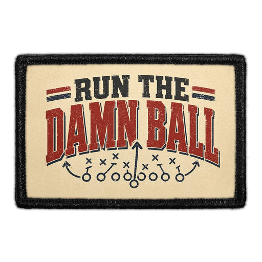Run The Damn Ball  - Meta Data - Crop Image Text - - Removable Patch - Pull Patch - Removable Patches For Authentic Flexfit and Snapback Hats

