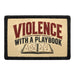 Violence With A Playbook  - Meta Data - Crop Image Text - - Removable Patch - Pull Patch - Removable Patches For Authentic Flexfit and Snapback Hats
