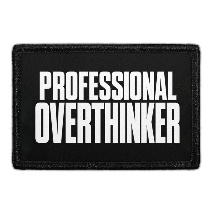 Professional Overthinker  - Meta Data - Crop Image Text - - Removable Patch - Pull Patch - Removable Patches For Authentic Flexfit and Snapback Hats
