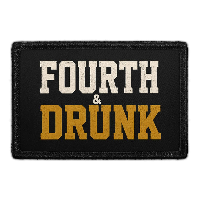 Fourth & Drunk  - Meta Data - Crop Image Text - - Removable Patch - Pull Patch - Removable Patches For Authentic Flexfit and Snapback Hats
