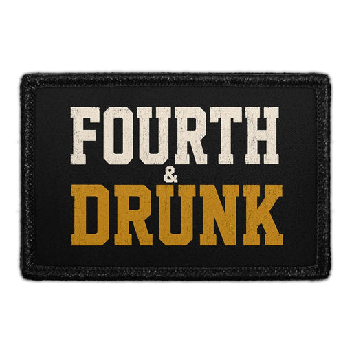 Fourth & Drunk  - Meta Data - Crop Image Text - - Removable Patch - Pull Patch - Removable Patches For Authentic Flexfit and Snapback Hats
