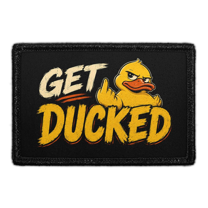 Duck The Pavement  - Meta Data - Crop Image Text - - Removable Patch - Pull Patch - Removable Patches For Authentic Flexfit and Snapback Hats
